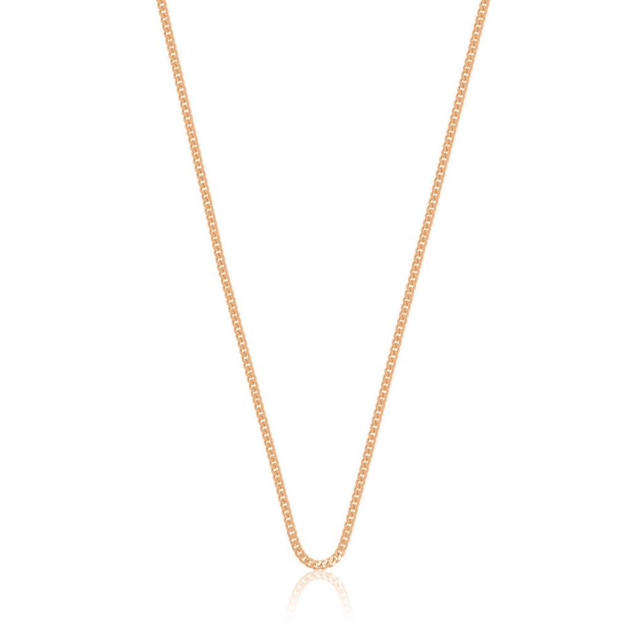 Collier gourmette or rose 750, 1.6mm, 45cm