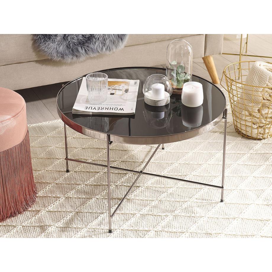 Beliani Table d'appoint en Verre de sécurité Moderne LUCEA  