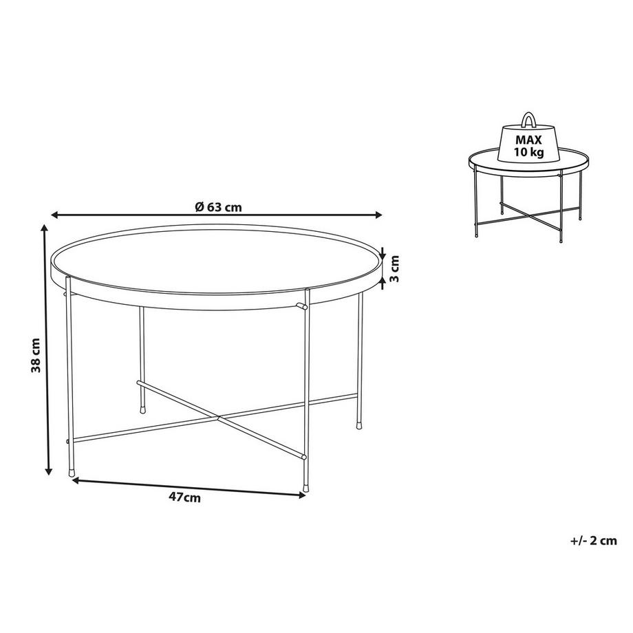 Beliani Table d'appoint en Verre de sécurité Moderne LUCEA  