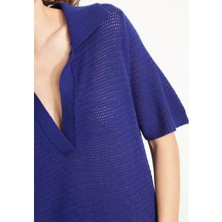 Studio Cashmere8  AVA 18 Langes Kleid mit Polokragen - 100% Kaschmir, entjungfert 