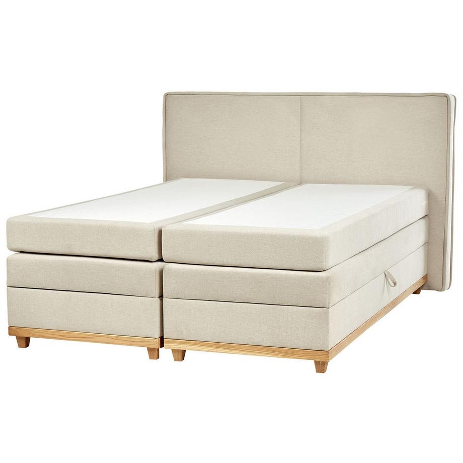 Beliani Lit boxspring avec rangement en Tissu Traditionnel DYNASTY  