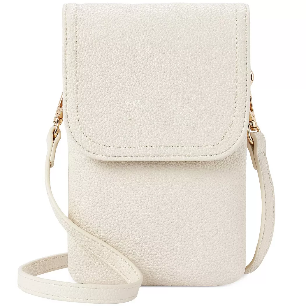 Only-bags.store - Handy Umhängetasche Leder, Umhängetasche, Handytasche mit Geldbörse zum Umhängen, für Herren, Offwhite