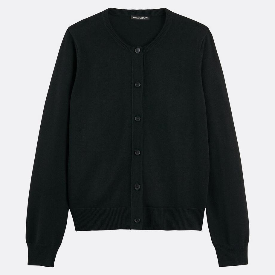 La Redoute Collections Feinstrick Cardigan Rundhalsausschnitt  