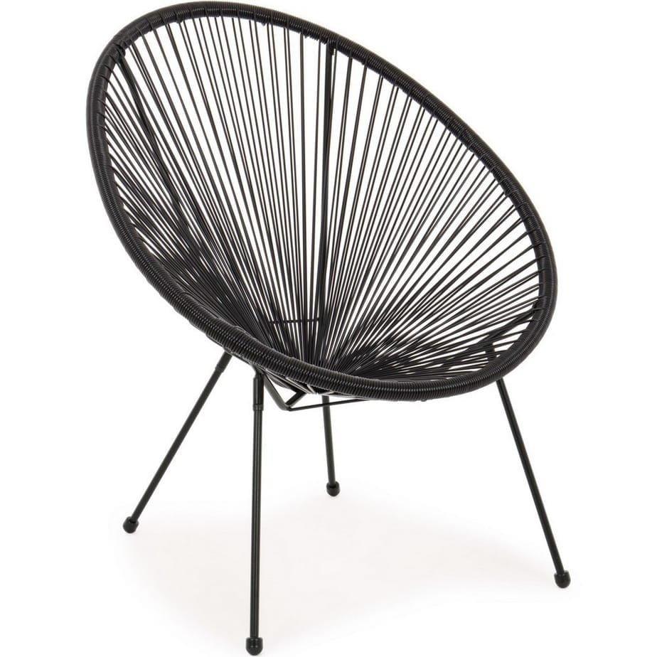 mutoni Fauteuil de jardin parker spaghetti noir  