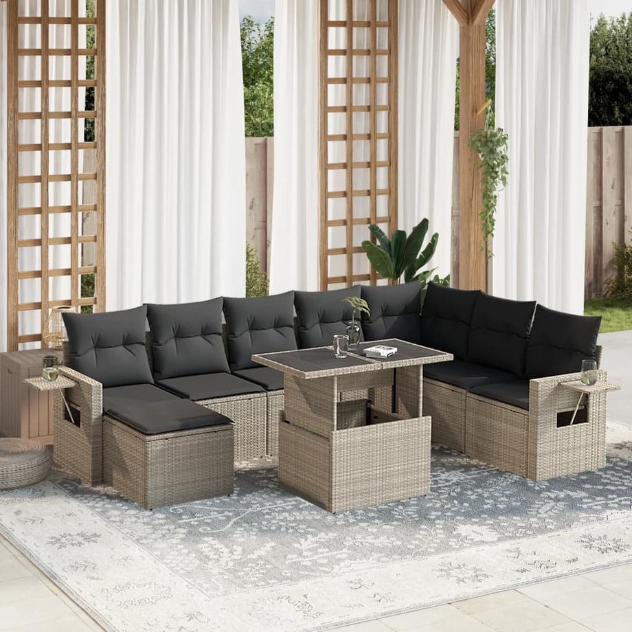 VidaXL set divano da giardino Polirattan  