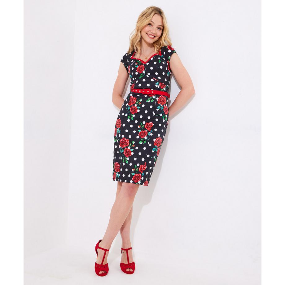 Joe Browns PETITE Abito Aderente Pois e Rose  