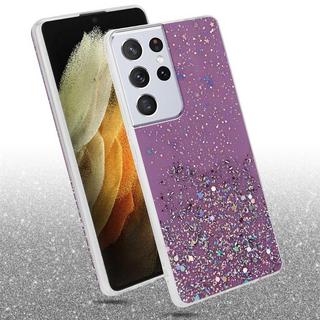 Cadorabo  Housse compatible avec Samsung Galaxy S21 ULTRA - Coque de protection en silicone TPU flexible avec paillettes scintillantes 