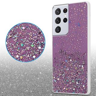 Cadorabo  Housse compatible avec Samsung Galaxy S21 ULTRA - Coque de protection en silicone TPU flexible avec paillettes scintillantes 