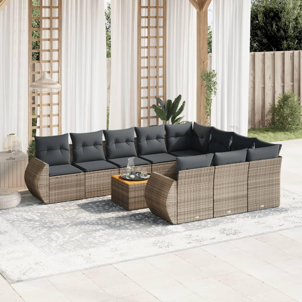 VidaXL set divano da giardino Polirattan  