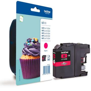 BROTHER Tintenpatrone magenta LC-123M DCP-J411ODW 600 Seiten