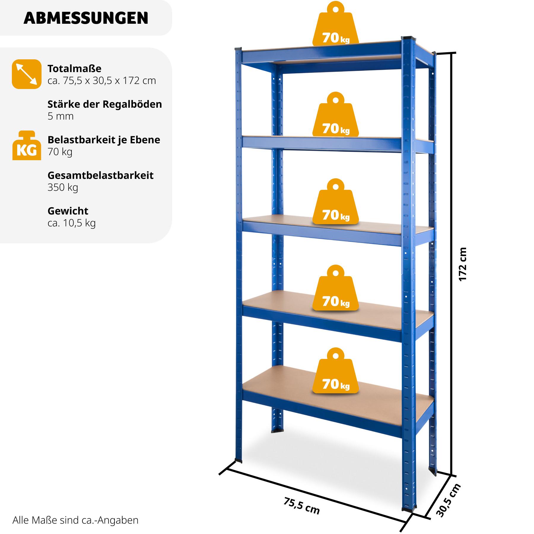 Tectake Lagerregal 5 Ebenen  