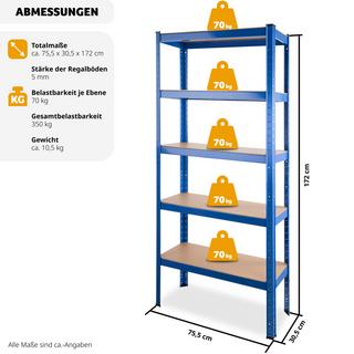 Tectake Lagerregal 5 Ebenen  