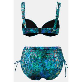 Ulla Popken  Bikini python avec bonnets à armatures et bretelles doubles ajustables 