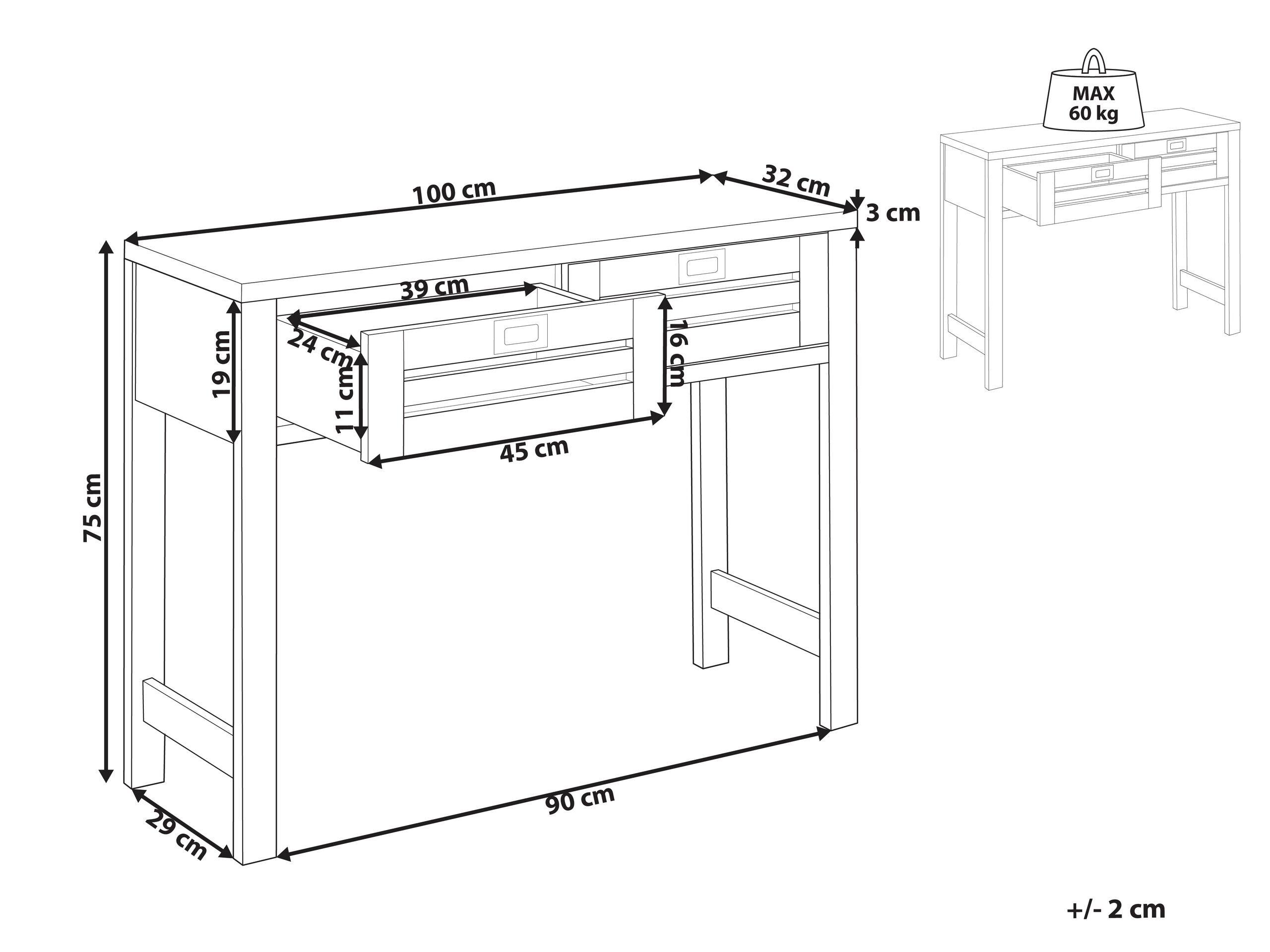 Beliani Console en Panneau de particules de bois Rustique RANDA  