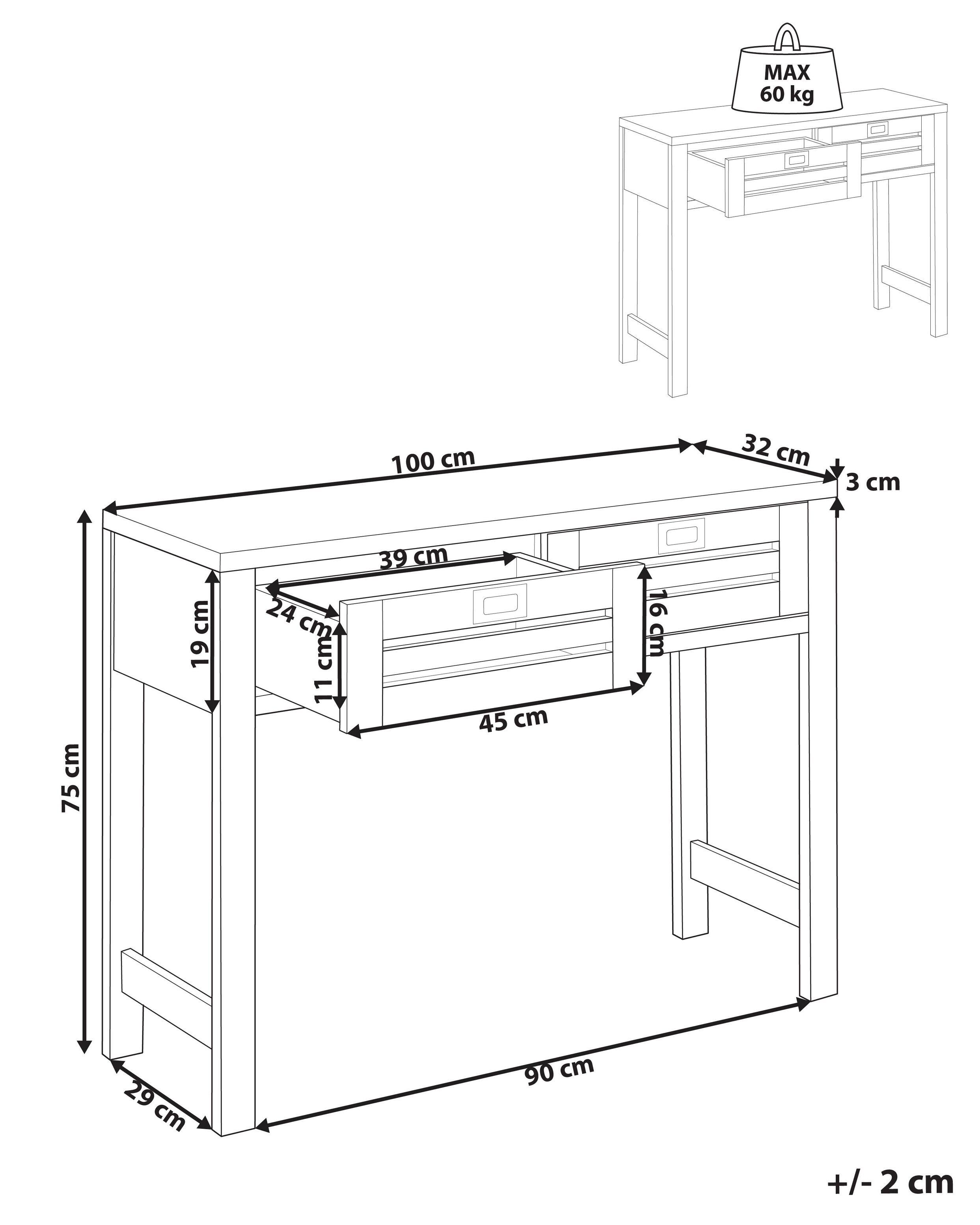 Beliani Console en Panneau de particules de bois Rustique RANDA  