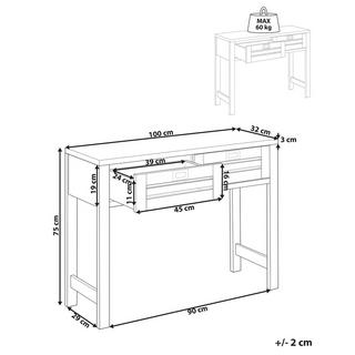 Beliani Console en Panneau de particules de bois Rustique RANDA  