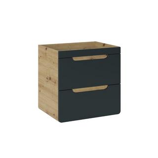 Vente-unique Waschbeckenunterschrank hängend - 60 cm - Naturfarben & Anthrazit - ARUBA  