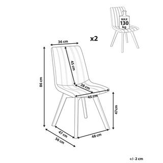 Beliani Set di 2 sedie da pranzo en Poliestere Classico CALGARY II  