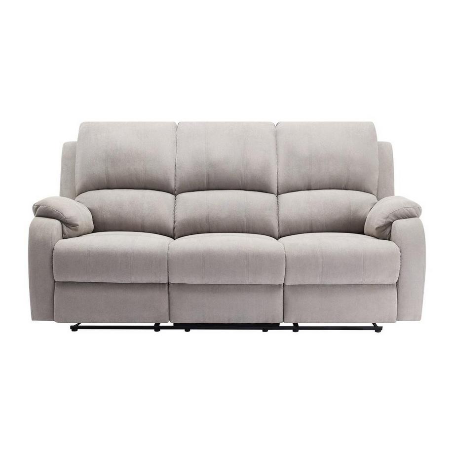 Vente-unique Canapé 3 places et 2 places relax en microfibre gris clair BRODY  