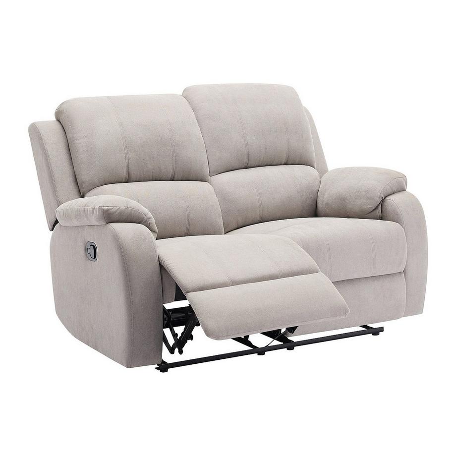 Vente-unique Canapé 3 places et 2 places relax en microfibre gris clair BRODY  