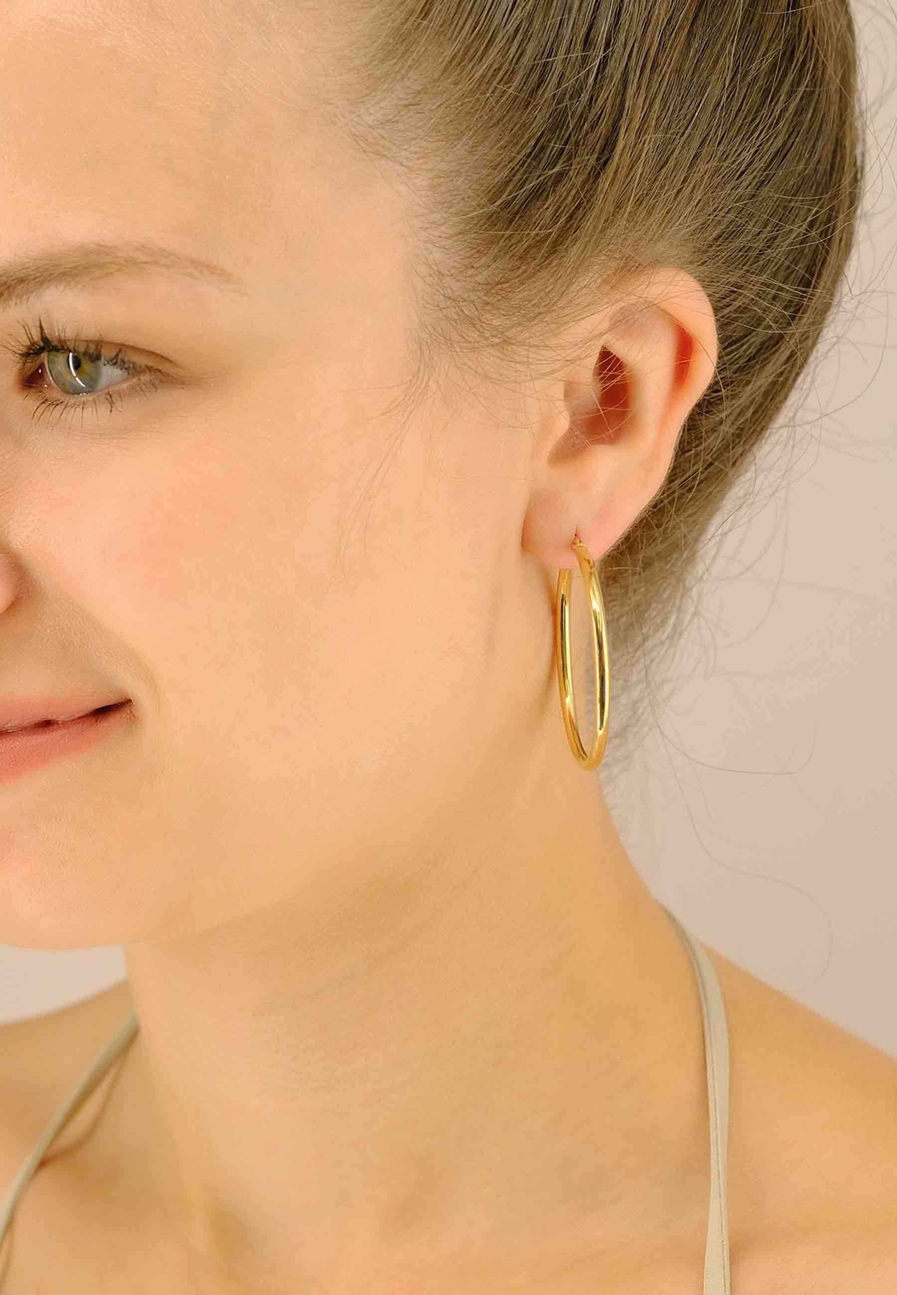 MUAU Schmuck  Creolen Gelbgold 750 Runddraht 38mm 