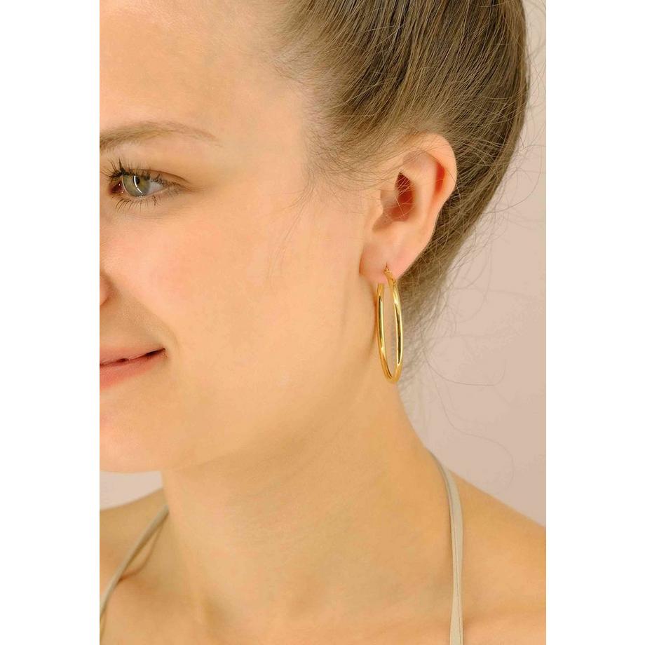 MUAU Schmuck  Creolen Gelbgold 750 Runddraht 38mm 