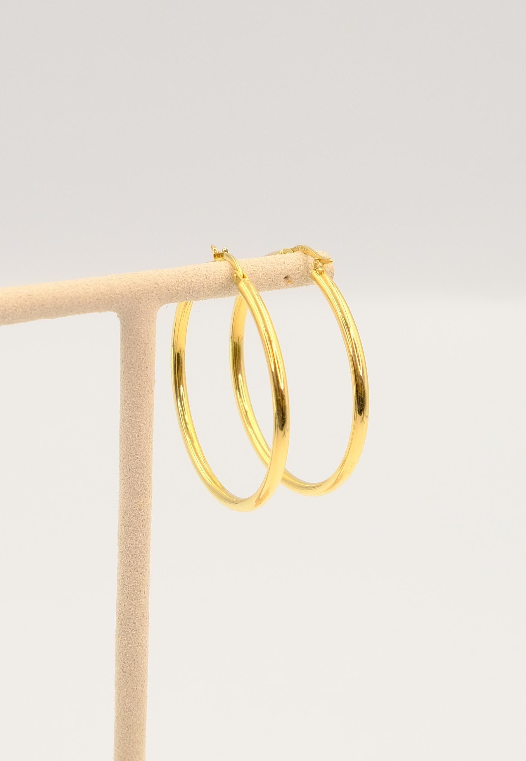 MUAU Schmuck  Creolen Gelbgold 750 Runddraht 38mm 