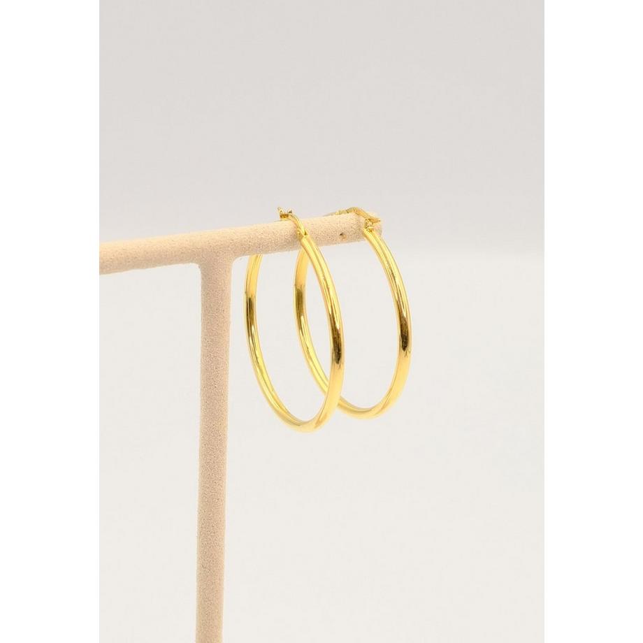 MUAU Schmuck  Creolen Gelbgold 750 Runddraht 38mm 