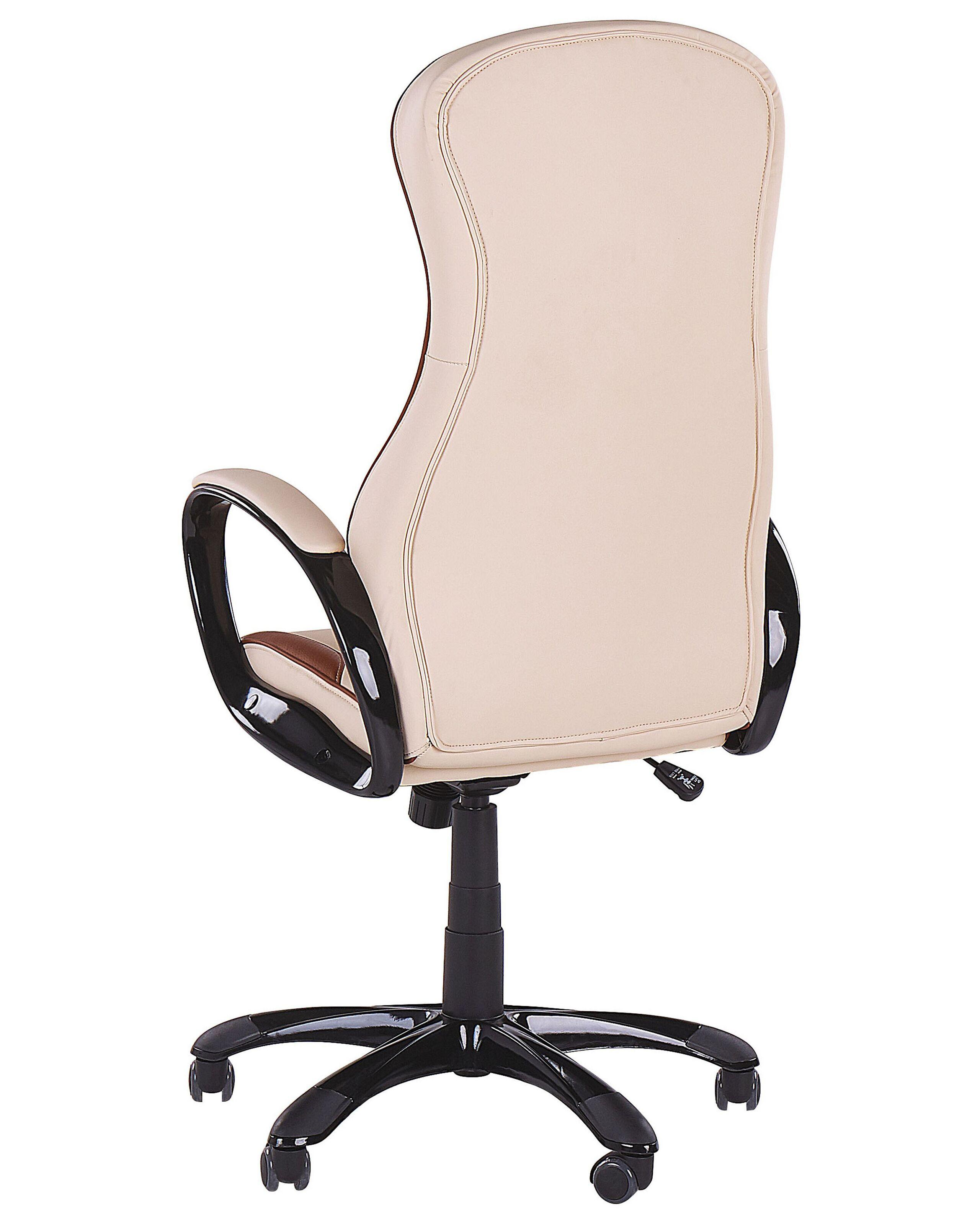 Beliani Fauteuil de bureau en Cuir PU Rétro FELICITY  