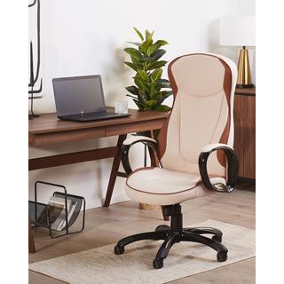 Beliani Fauteuil de bureau en Cuir PU Rétro FELICITY  