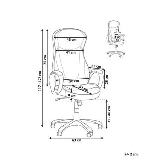Beliani Fauteuil de bureau en Cuir PU Rétro FELICITY  