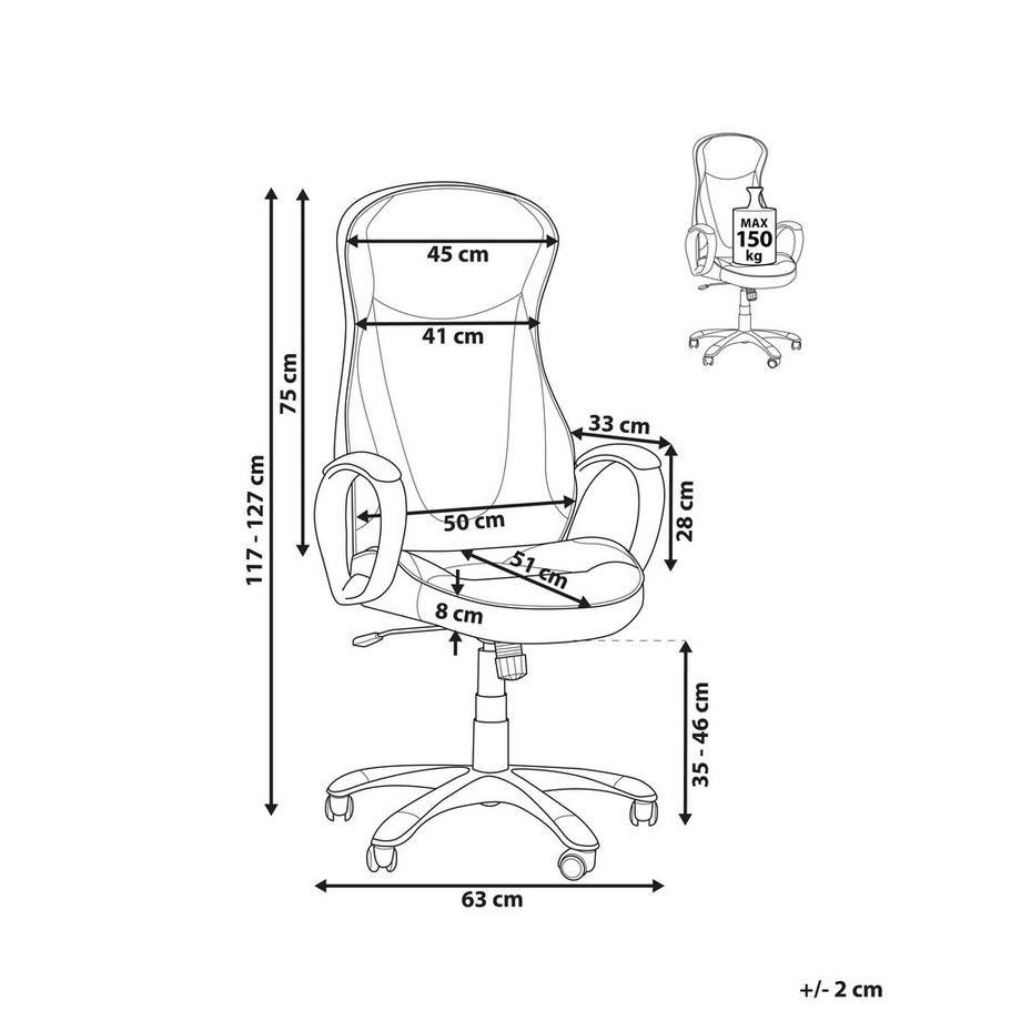 Beliani Chefsessel aus Kunstleder Retro FELICITY  