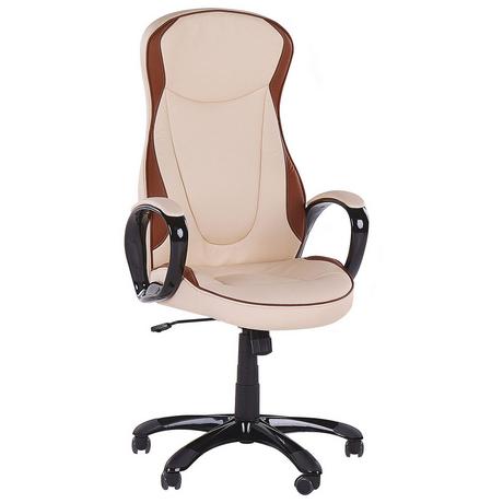 Beliani Fauteuil de bureau en Cuir PU Rétro FELICITY  