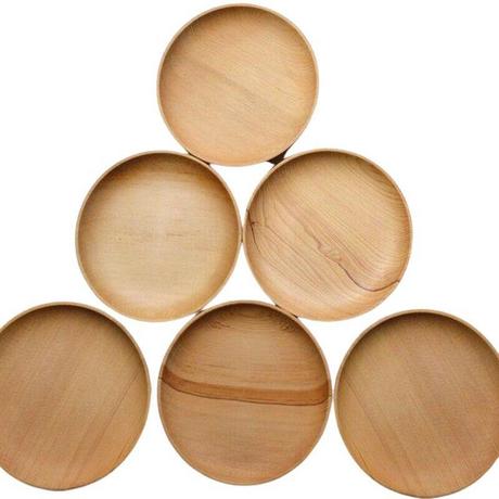 Northio Assiettes rondes en bois - 15 cm - 4 pcs  