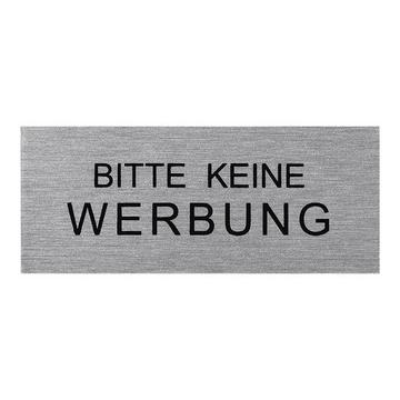 Targa per porta in alluminio " Bitte keine Werbung " 60x25mm