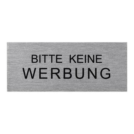 Pricenet Targa per porta in alluminio " Bitte keine Werbung " 60x25mm  