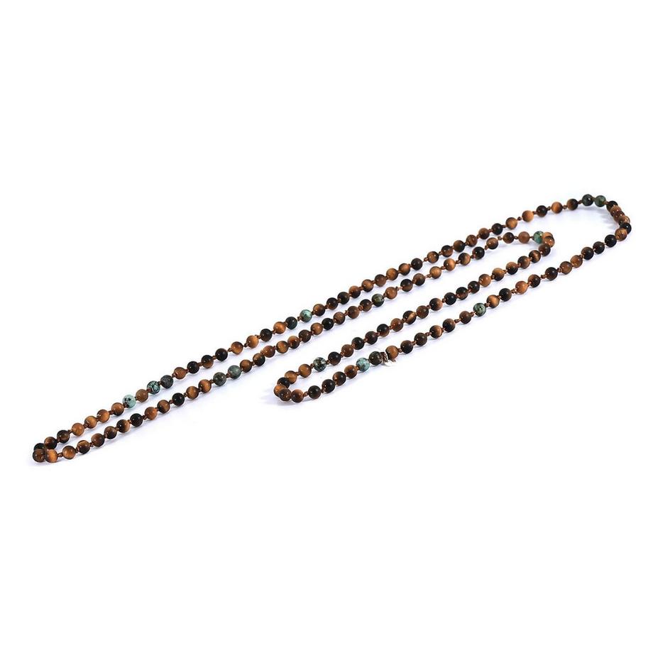 Balibay  Collier Dewin orné de pierres œil-de-tigre et jaspe 