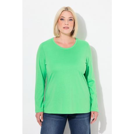 Ulla Popken  Shirt, Slim, Rundhalsausschnitt, Langarm 