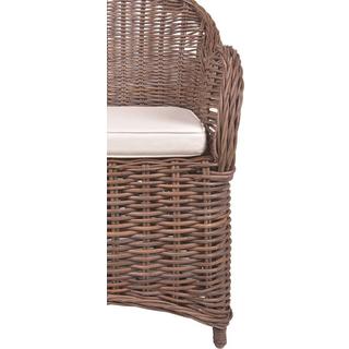 mutoni Fauteuil Brest rotin naturel gris-marron  