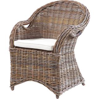 mutoni Fauteuil Brest rotin naturel gris-marron  