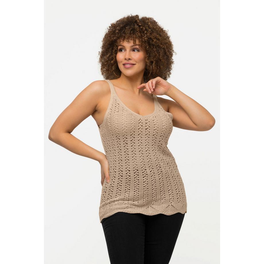 Ulla Popken Top Crochet Col V Bretelles Spaghetti  