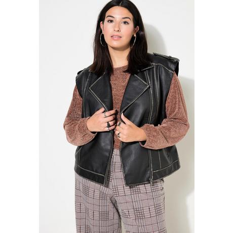 Studio Untold  Gilet dal taglio oversize in similpelle in stile biker con effetto sdrucito 