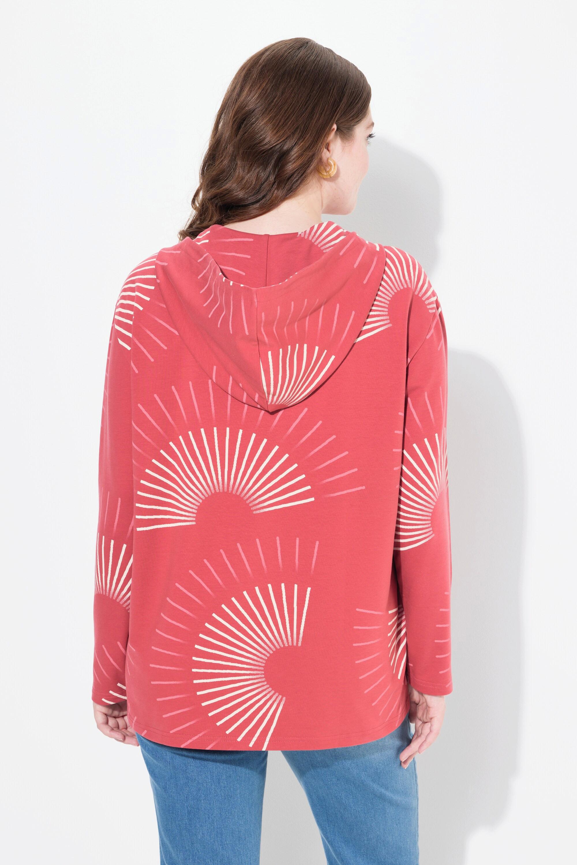 Ulla Popken Maglia con cappuccio Stampa grafica Maniche lunghe  