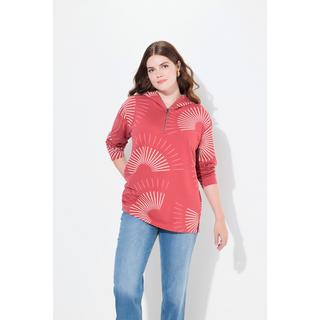 Ulla Popken Maglia con cappuccio Stampa grafica Maniche lunghe  