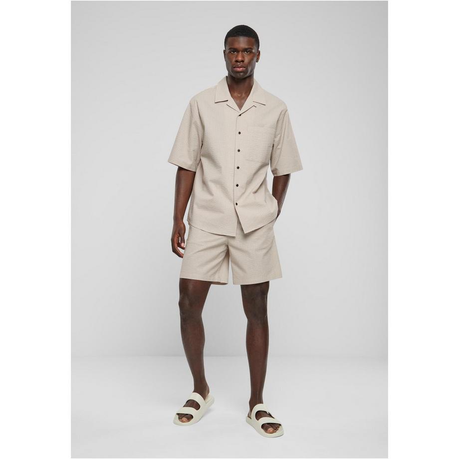 URBAN CLASSICS Camicia Seersucker Maniche Corte  