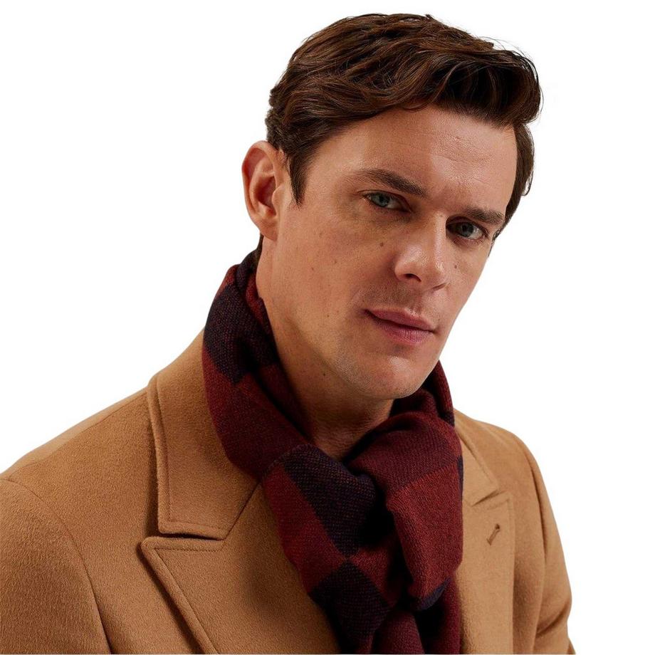 TED BAKER  Sciarpa Plaid Acrilico Frangia 