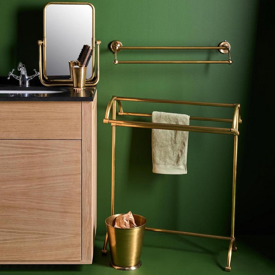 Calicosy Handtuchhalter Wandmontage Messing 2 Stangen  