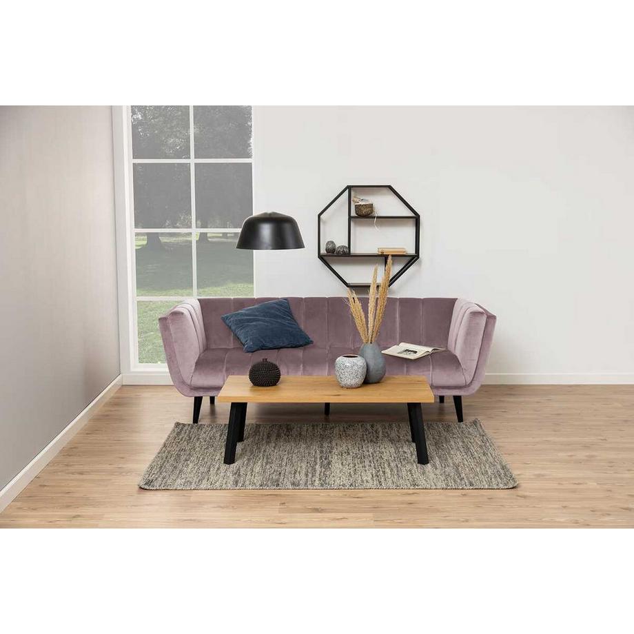 mutoni Wandregal Multiple Bronx 3 Böden Melamin Wildeiche Schwarz 77x20x77cm  