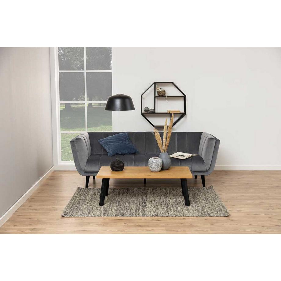 mutoni Wandregal Multiple Bronx 3 Böden Melamin Wildeiche Schwarz 77x20x77cm  