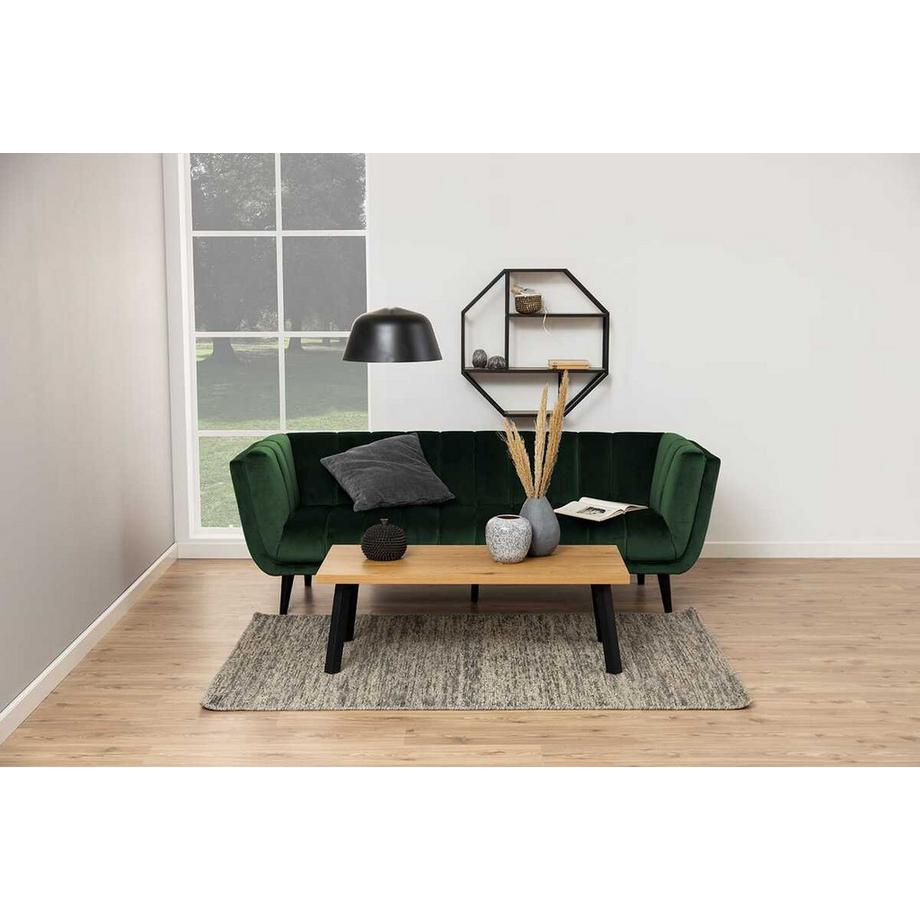 mutoni Wandregal Multiple Bronx 3 Böden Melamin Wildeiche Schwarz 77x20x77cm  